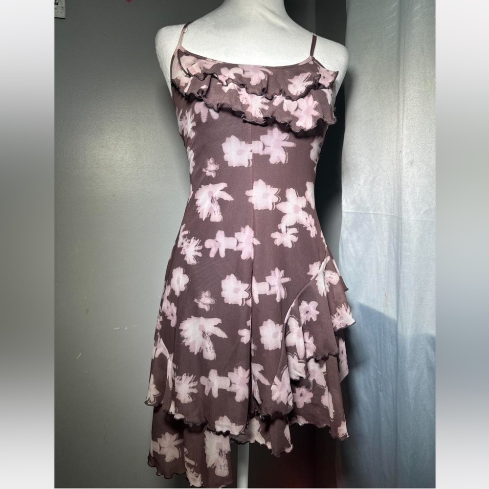 Floral Ruffle Spaghetti Strap Dress